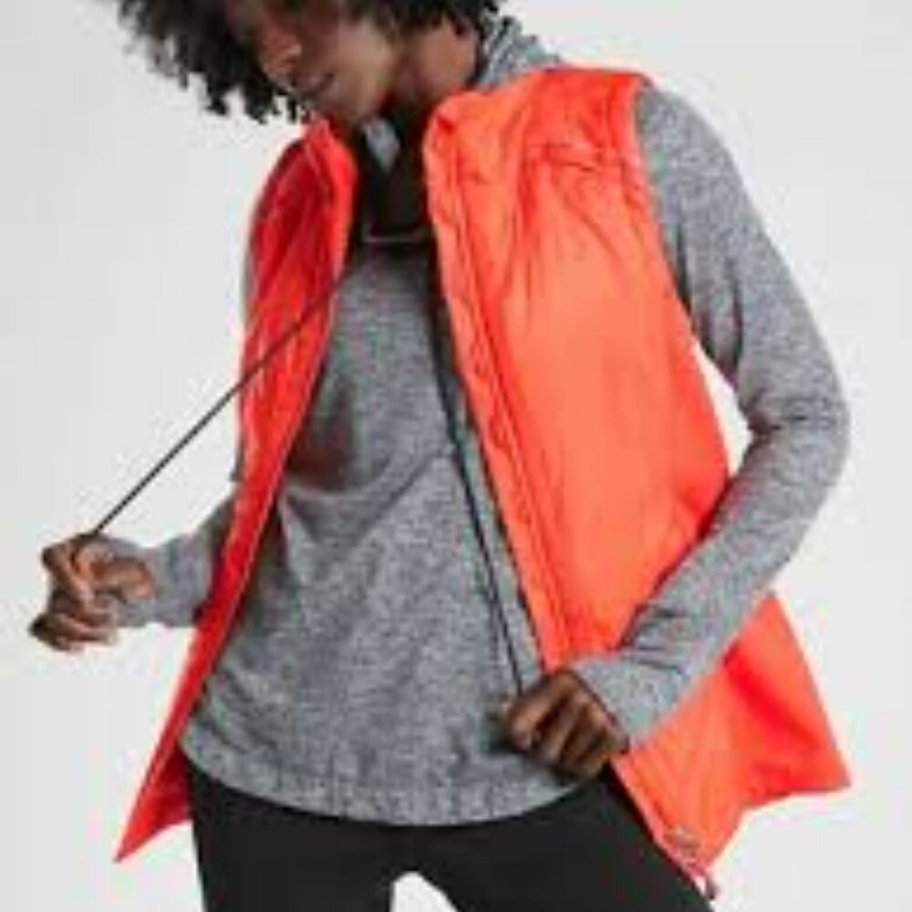 Athleta Rockridge Primaloft Vest, Size Medium, ORANGE